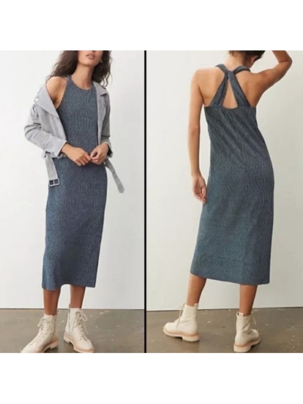 Anthropologie Maeve Adrienne Twist-Back Velvet Midi Dress Size Small